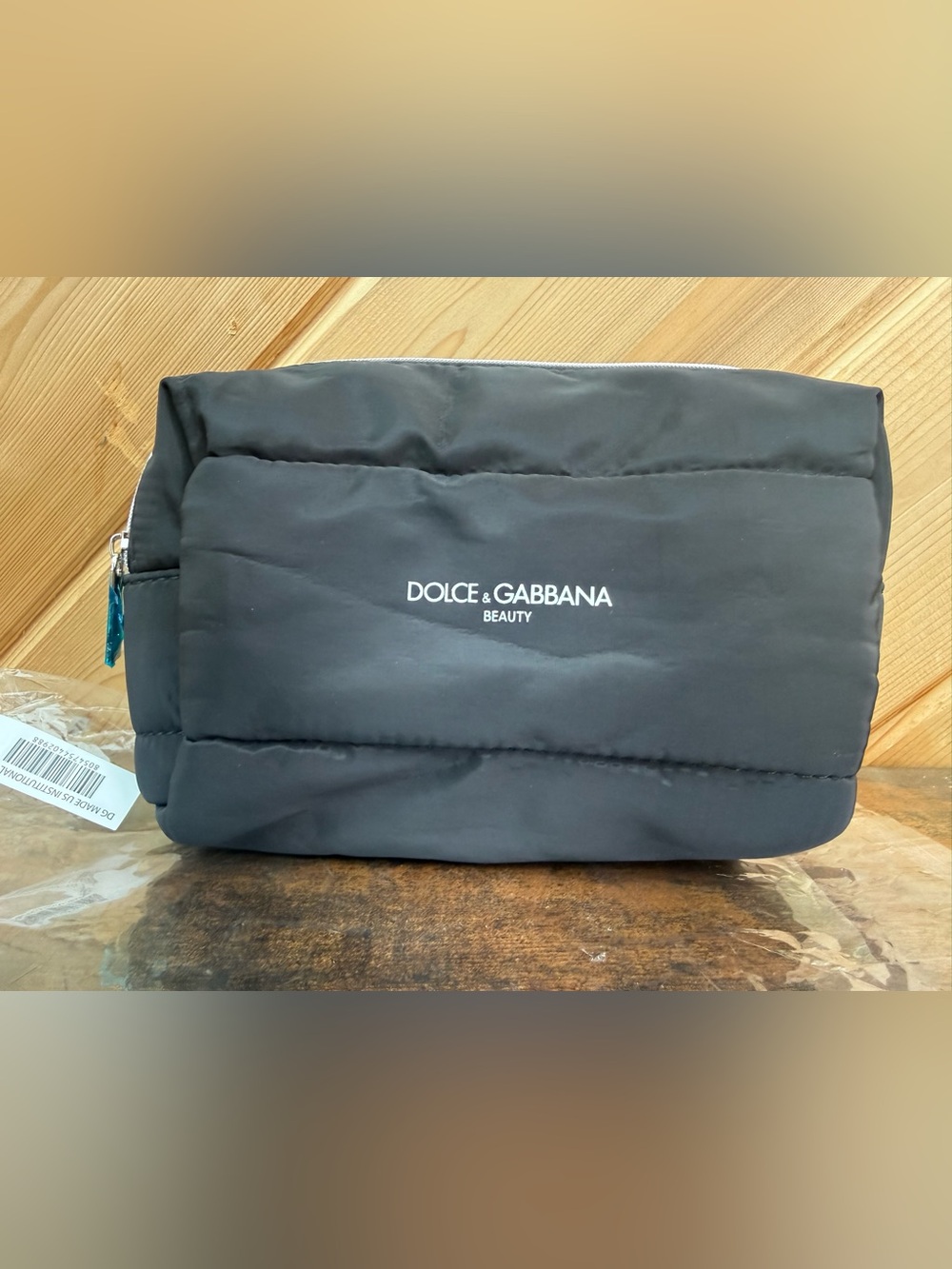Dolce & Gabbana Black Padded Beauty Toiletry Pouch
